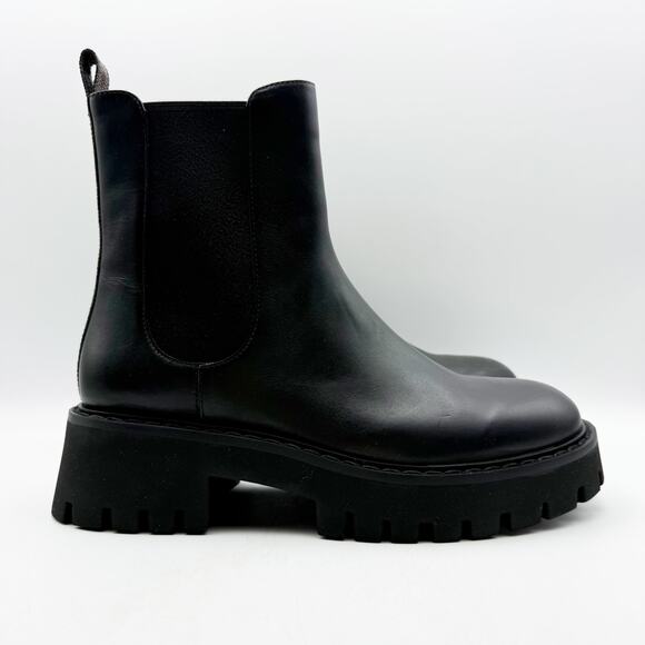 Michael Michael Kors Womens Asher Bootie US 8M Black Brown Leather Lug Ankle NIB - Picture 3 of 13